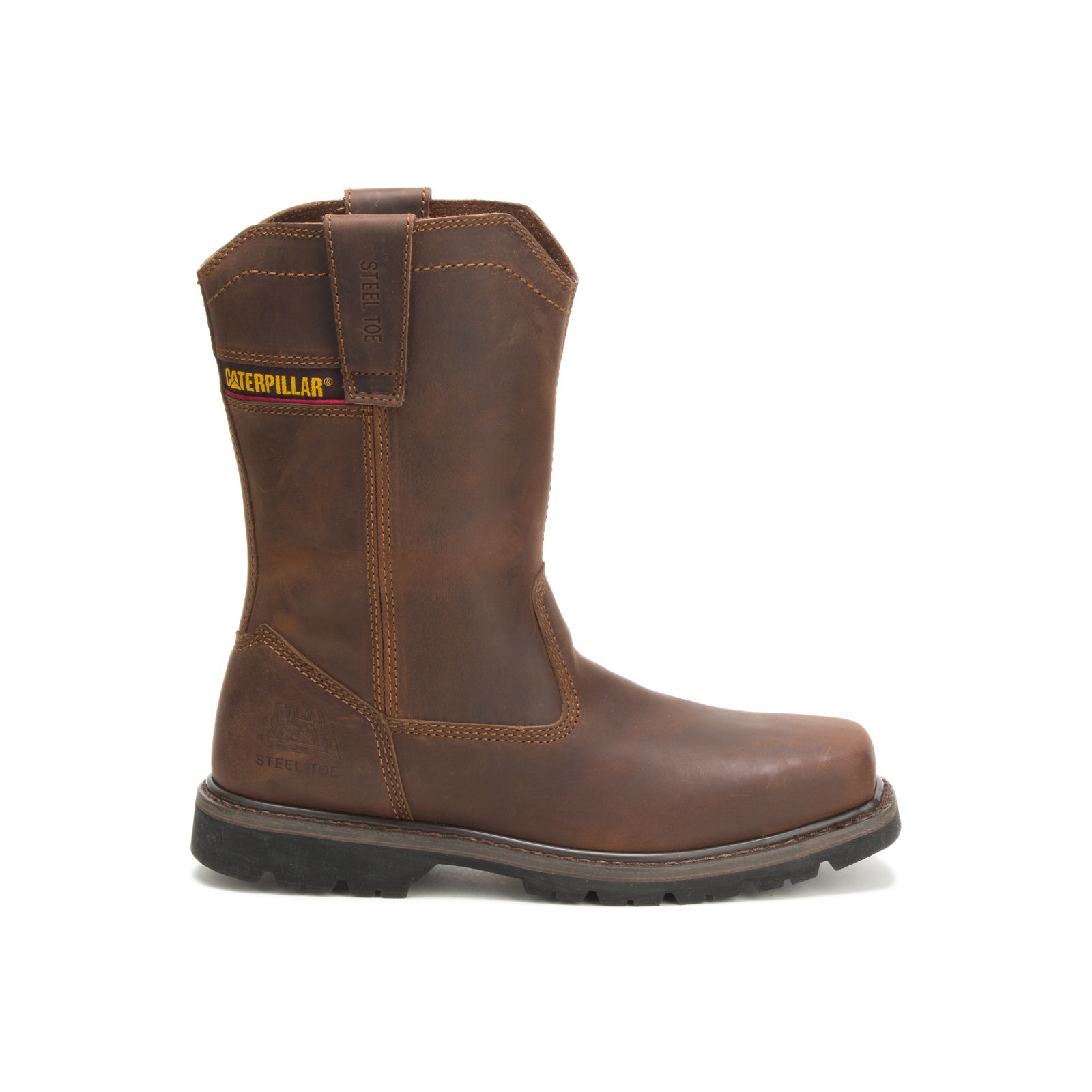 Men's Caterpillar Wellston Pull On Steel Toe Steel Toe Boots Dark Brown Ireland CLHM23856